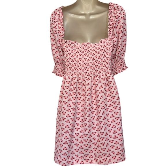 NWT Hill House Home Athena Nap Dress in Pink Spaced Floral Poly Crepe - Picture 7 of 7